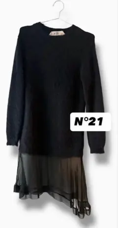N°21 ヌメロベントゥーノ ニット ワンピース ウール Mサイズ相当 N°21 ヌメロベントゥーノ ニット ワンピース ウール Mサイズ相当