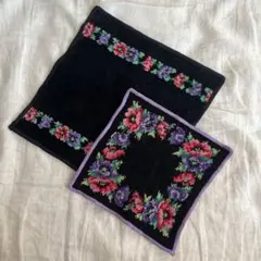 FEELER 花柄刺繍 ハンカチ 2枚セット