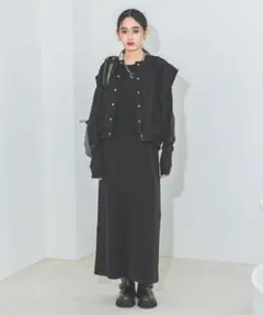 JEANASIS ジーナシス ジャガードベスト2Pワンピース 2点セット