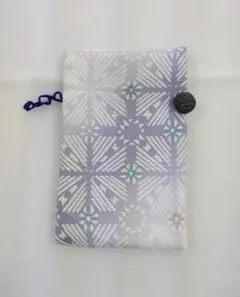 紫色の幾何学模様　和布 巾着袋