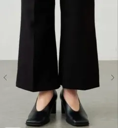 LE TAlON GRISE6cmレザースクエアハイバンプパンプス