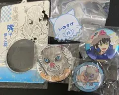 鬼滅の刃 伊之助 ニジゲンノモリ　ネオン缶バッジ　缶バッジホルダー　5個セット