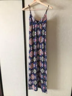幾何学柄マキシワンピース