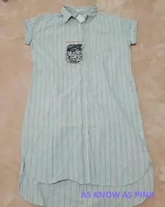 AS KNOW AS PINK 半袖シャツワンピース　ベルト紐付き