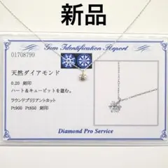 新品天然ダイヤモンド ネックレス 0.20ct Pt900/Pt850