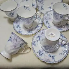 ボーンチャイナ 花柄 カップ＆ソーサー5客セット HOYA