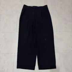 【至極の一本】90s GIVENCHY ウールギャバジン ワイドスラックス 黒系のサムネイル