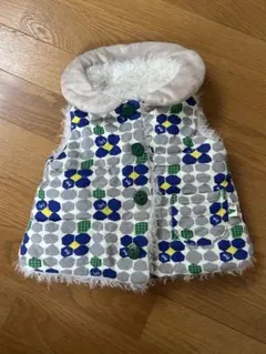 Petit Jam ダウンベスト 花柄と木の刺繍 リバーシブル