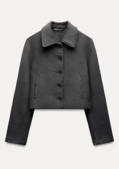 ZARA ウールブレンドクロップドジャケット