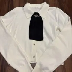 SNIDEL ビジュー付きカーディガン アイボリー