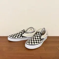 バンズ　US企画　スリッポン　23.5センチ　白×黒　チェッカー