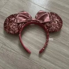 ディズニーランド　ミニーマウス　カチューシャ　スパンコール　ピンク
