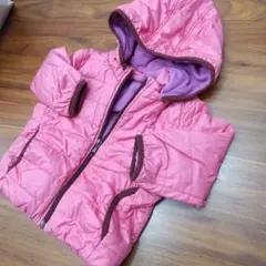 ユニクロ 90 ピンク フード付き 中綿コート アウター ジャンパー ジャンバー