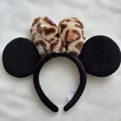 ディズニー ミニーマウス ヒョウ柄 リボン カチューシャ