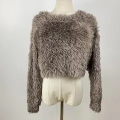 美品 PAGEBOY ページボーイ ラメフェザーニット トップス 短丈 ゆったり