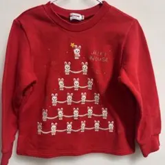 【美品】ミキハウス ツリー 刺繍トレーナー110