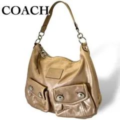 美品 COACH ハンドバッグ Legacy ワンショルダー レザー ベージュ