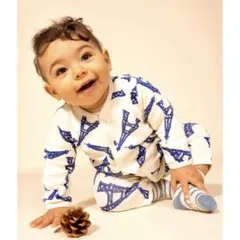 プチバトー エッフェル塔プリントロンパース 12m 74cm