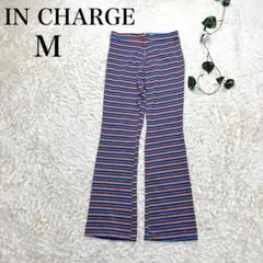 IN CHARGE カジュアル パンツ ボーダー レインボー マルチカラー M