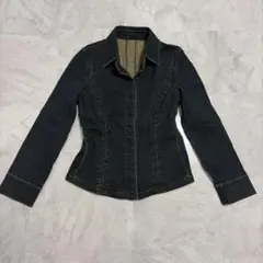 PASSIONE パシオーネ デニム Vネック ノーカラー ジャケット - メルカリ