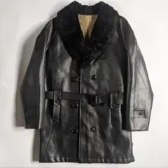 50s 60s ユーロ ヴィンテージ ムートン カーコート PVCレザー 44のサムネイル