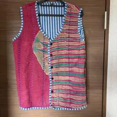 カエタメンズベスト　エスニック アジアン ボヘミアン ファッション トップス