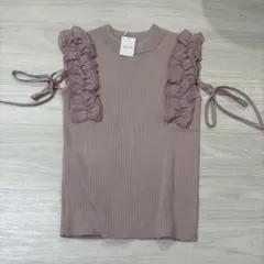 新品未使用 INGNI フリル付きピンクノースリーブトップス
