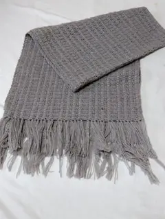 ハンドメイド　40✕148cm　グレー　ストール　ショール　送料無料　大判