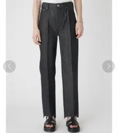 Mila Owen 裾段差テーパードデニムパンツ black size1