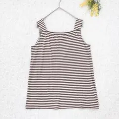ゴールデンベア　ボーダー柄タンクトップチュニック　　M 茶　大人カジュアル　薄手のサムネイル