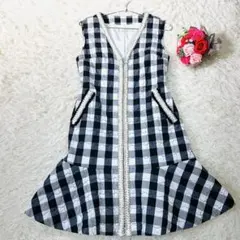 Chesty キルティングワンピース　ジレ　3way チェック　M