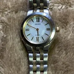 セイコーSEIKO ソーラー腕時計 ステンレススチール稼働、電池交換必要
