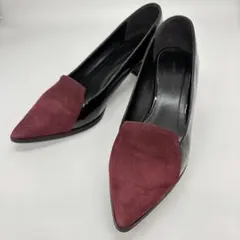 ☆美品☆ ファビオルスコーニ パンプス ブラック エナメル ボルドー スエード