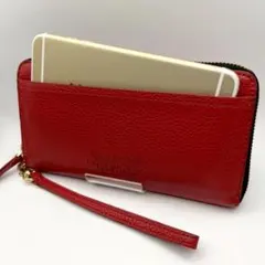 美品 マークジェイコブス☆アラウンドジップウォレット 長財布 レザー 本革 赤