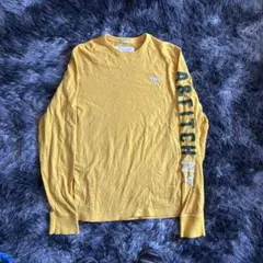 【希少XXL】アバクロンビー&フィッチ 袖ロゴ ロンT マッスルフィット 黄