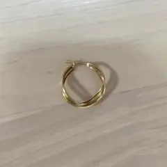 【片耳】　K18/K10ヒネリツインフープピアスL( YG)