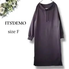 ITS'DEMO 長袖スウェットワンピース フリーサイズ グレー系 1141