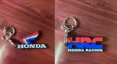ホンダレーシングと旧ホンダロゴのキーホルダー2個セット