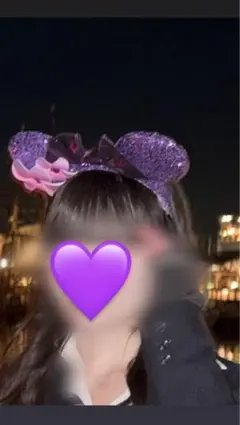 ミニーマウス風紫色カチューシャ