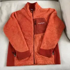 モンベル　フリース　キッズ　140センチ　CLIMAAIR クリマエア　オレンジ