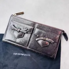 EMPORIO ARMANI リボン ダブルポケット ジップレザーウォレットのサムネイル