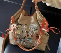 《新品未使用‼️》レディース　刺繍入り　エコバック　ストラップ付き2wayのサムネイル