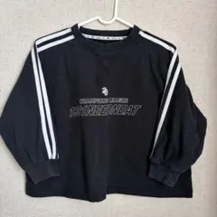 ロンT 長袖Tシャツ 黒 ロゴ入り 韓国 130cm