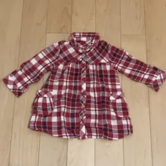 チェック柄長袖シャツ