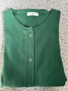 スウェットカーディガン/グリーン ボタン付き 長袖カーディガン/LL/XL/美品