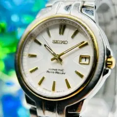 稼働品　SEIKO セイコーキネティック　メンズ　腕時計　自動巻き　デイト