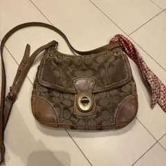 OLD オールドコーチ coach ショルダーバッグ　シグネチャー　スカーフ付き