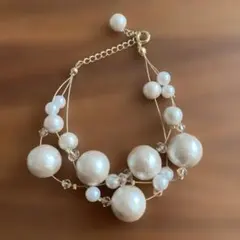 大粒コットンパール風ブレスレット