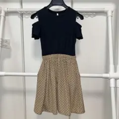 オフショルダー ドット柄ワンピース 130cm