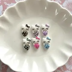 【132】ヒョウ柄キティ♡ネイルパーツ